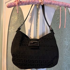Authentic Fendi Flap Hobo Zucca bag small